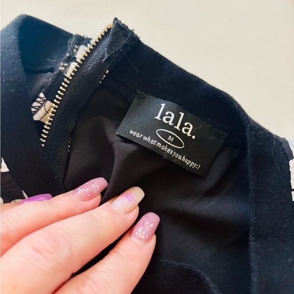 Dressed in Lala Never Too Much Oversized Dress in Black + White - Picture 3 of 3